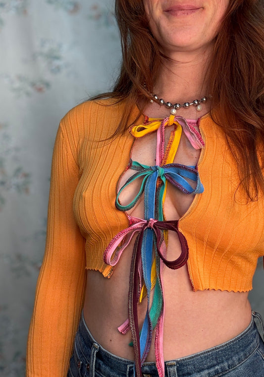 "MARDI" Peek-a-Bow Cardigan