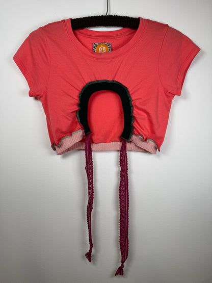 "CORAL" Peek-a-Bow Tee