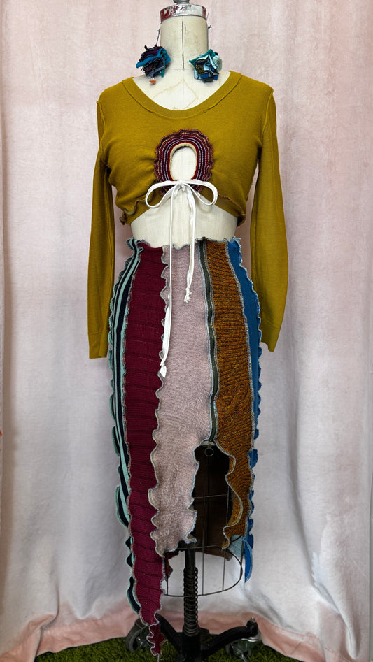 "WINNY" Strip Sweater Skirt