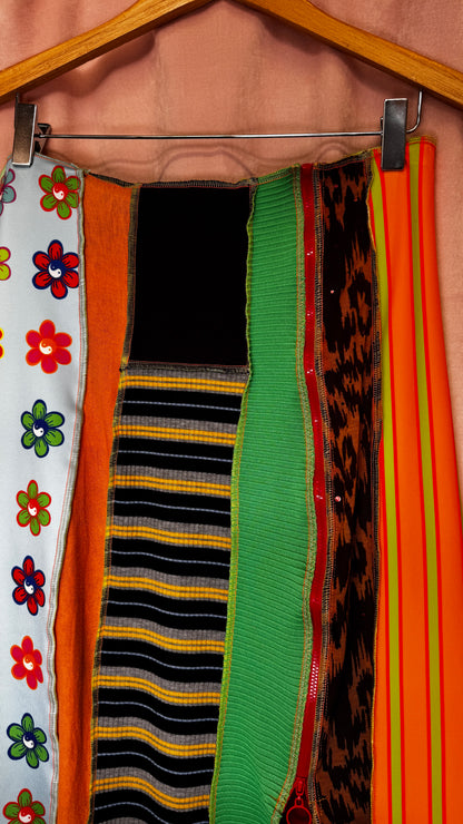 "ROVER" Strip Skirt Midi